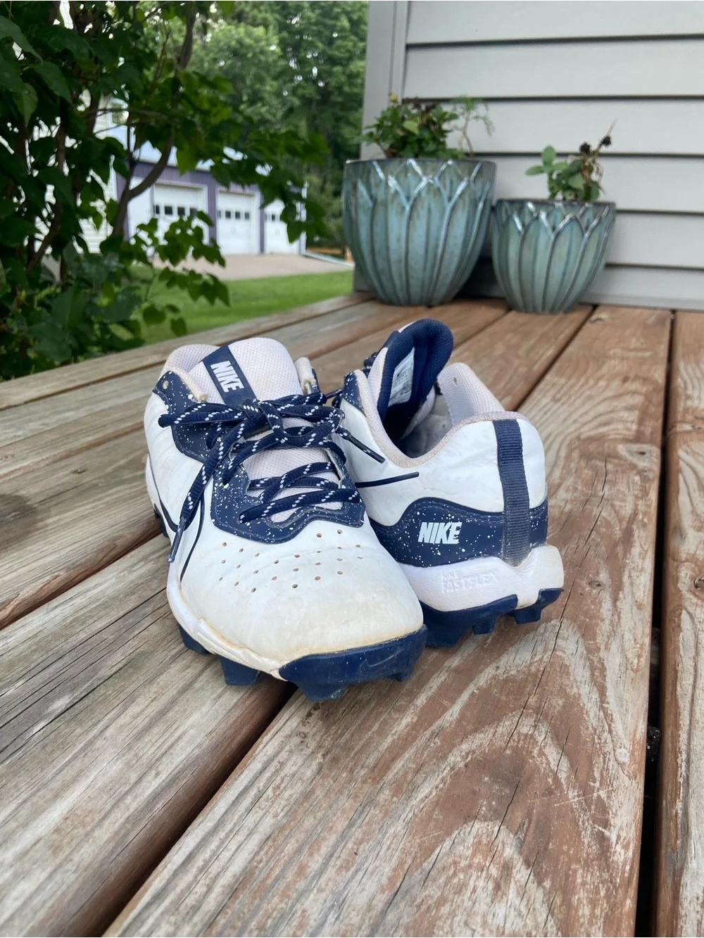 Nike Cleats - Navy Blue & White - Size 6 - Softball